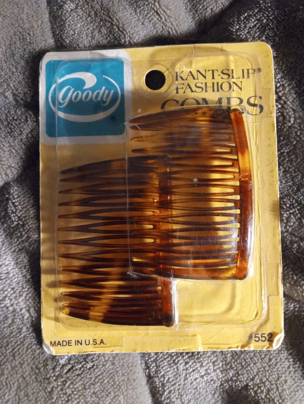 Goody 552 Tortoise Shell Hair Combs Made In USA New Old Stick Retro Vintage